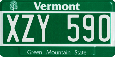 VT license plate XZY590