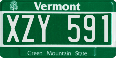 VT license plate XZY591