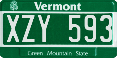 VT license plate XZY593