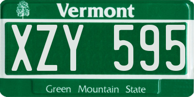 VT license plate XZY595