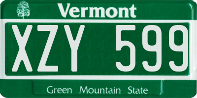 VT license plate XZY599