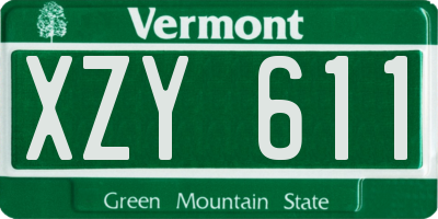 VT license plate XZY611