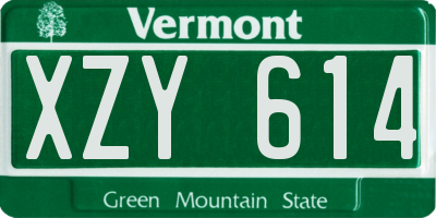 VT license plate XZY614
