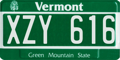 VT license plate XZY616