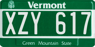 VT license plate XZY617
