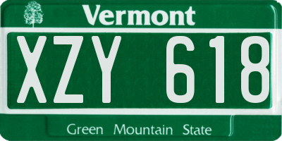 VT license plate XZY618