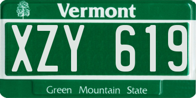 VT license plate XZY619