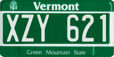 VT license plate XZY621