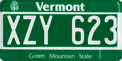 VT license plate XZY623