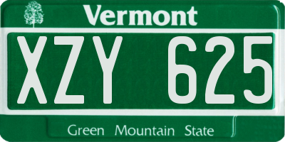VT license plate XZY625
