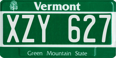 VT license plate XZY627