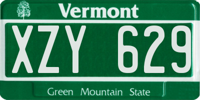VT license plate XZY629