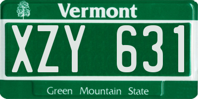 VT license plate XZY631