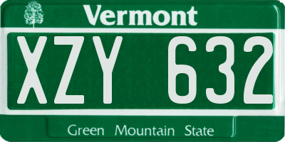 VT license plate XZY632