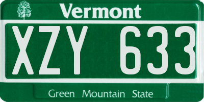 VT license plate XZY633