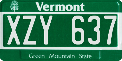 VT license plate XZY637
