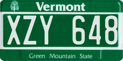 VT license plate XZY648