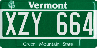 VT license plate XZY664