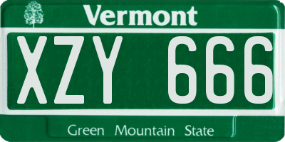 VT license plate XZY666