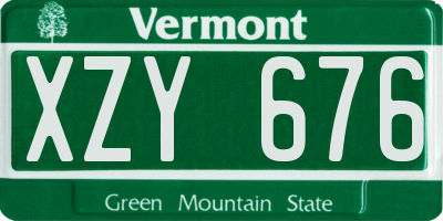 VT license plate XZY676