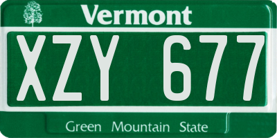 VT license plate XZY677