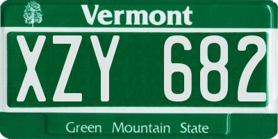 VT license plate XZY682
