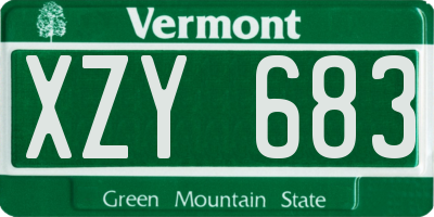 VT license plate XZY683