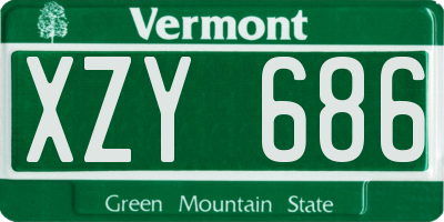 VT license plate XZY686