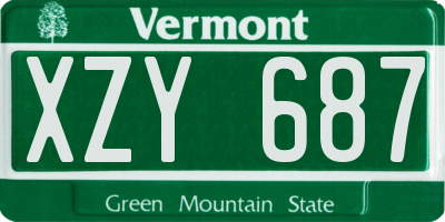 VT license plate XZY687