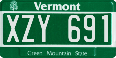 VT license plate XZY691