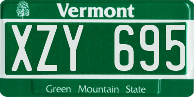 VT license plate XZY695