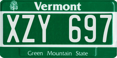 VT license plate XZY697