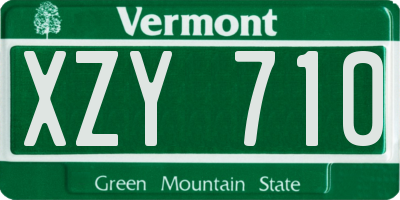 VT license plate XZY710