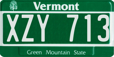 VT license plate XZY713
