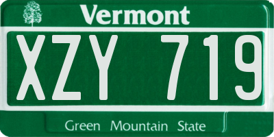 VT license plate XZY719