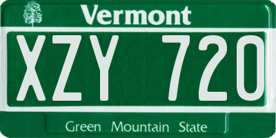 VT license plate XZY720