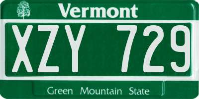 VT license plate XZY729