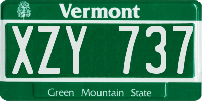 VT license plate XZY737
