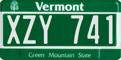 VT license plate XZY741