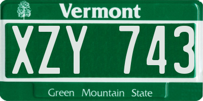 VT license plate XZY743