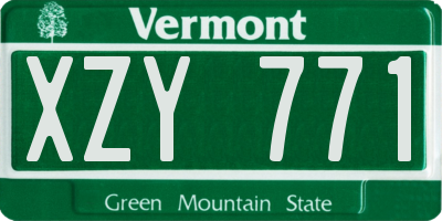 VT license plate XZY771