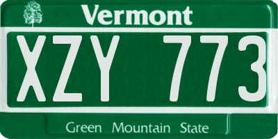 VT license plate XZY773