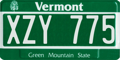 VT license plate XZY775