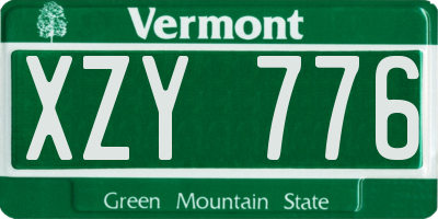 VT license plate XZY776