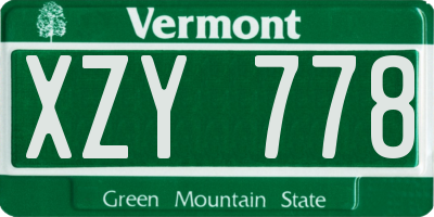 VT license plate XZY778