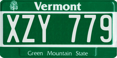VT license plate XZY779