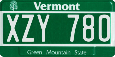 VT license plate XZY780