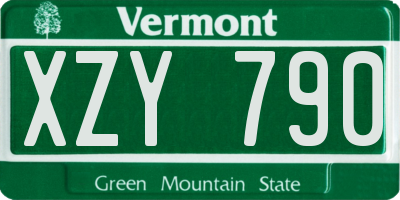 VT license plate XZY790