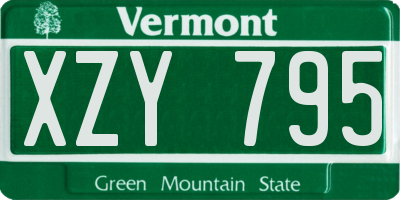 VT license plate XZY795