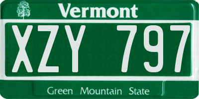 VT license plate XZY797